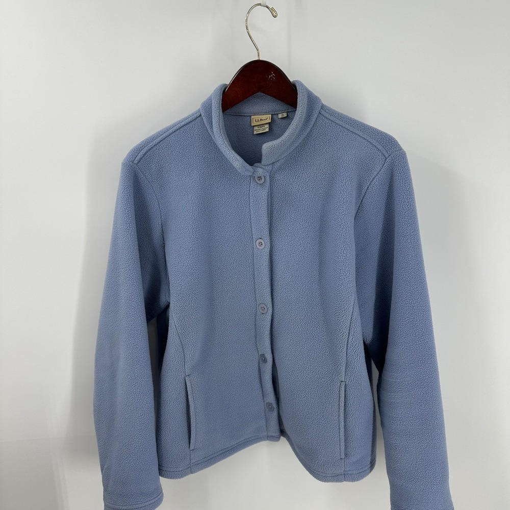 L.L.Bean Polartec Fleece Outdoor Stretch Button-Front Jacket Light Blue Size XL